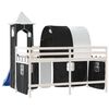 vidaXL Kids' Loft Bed with Tower without Mattress White&Black 90x190cm