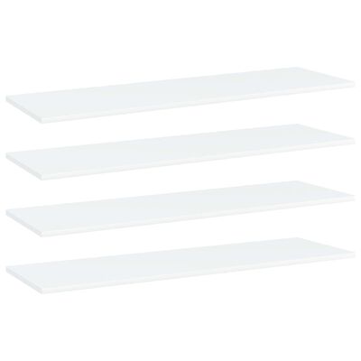 vidaXL Bookshelf Boards 4 pcs White 100x30x1.5 cm Engineered Wood