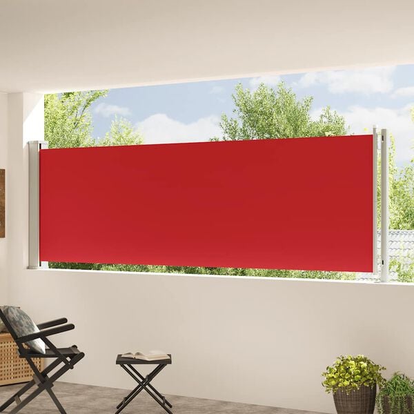 vidaXL Patio Retractable Side Awning 117x600 cm Red