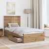 vidaXL Bed Frame with Drawer Artisan Oak 90 x 200 cm Engineered Wood