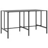 vidaXL 9 Piece Garden Bar Set Black Powder-coated Steel