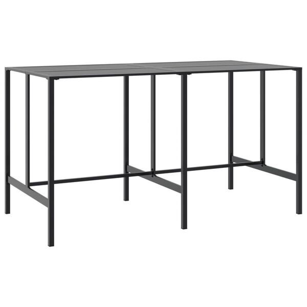 vidaXL 9 Piece Garden Bar Set Black Powder-coated Steel