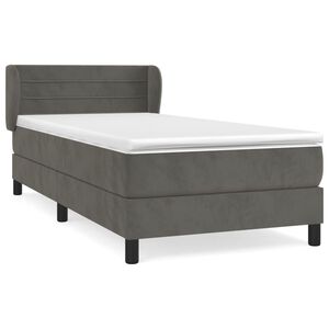 vidaXL Box Spring Bed with Mattress Dark Grey 80x200 cm Velvet