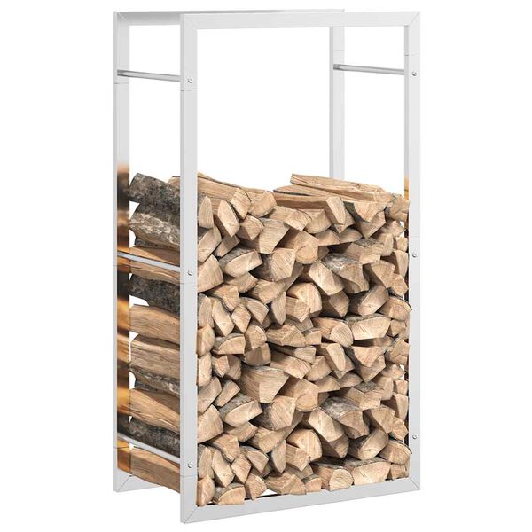 vidaXL Firewood Rack 50x28x94 cm Stainless Steel