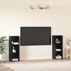 vidaXL TV Cabinet Set 2 pcs Black Oak 107 x 35 x 37 cm Engineered Wood