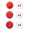 vidaXL Christmas Bauble Set 15 pcs Red Plastic