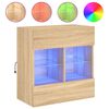 vidaXL TV Wall Cabinet with LED Lights Sonoma Oak 58.5x30x60.5 cm
