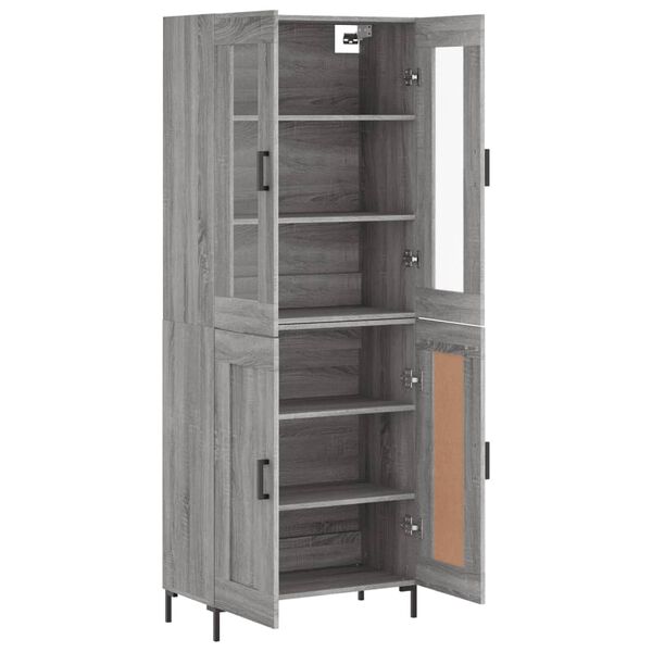 vidaXL Highboard Grey Sonoma 69.5x34x180 cm Engineered Wood