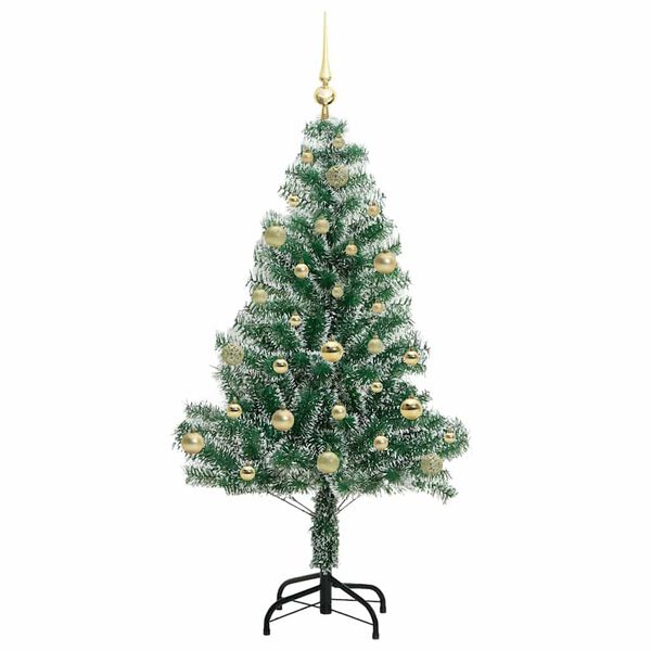 vidaXL Artificial Christmas Tree Snow Flocked with LED Light 150 cm