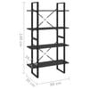 vidaXL 4-Tier Book Cabinet Grey 80x30x140 cm Engineered Wood