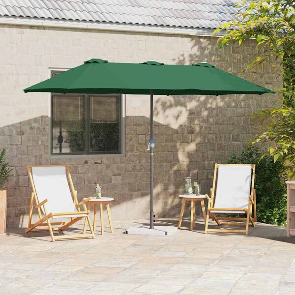 vidaXL Garden Parasol Green 370 x 197 x 239 cm Polyester and Aluminium