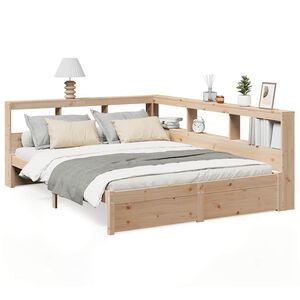 vidaXL Bookcase Bed without Mattress 140x200 cm Solid Wood Pine