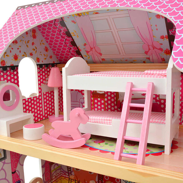vidaXL 3-Storey Dollhouse Wood 60x30x90 cm