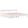vidaXL Bed Frame without Mattress White 180x200 cm Super King Solid Wood Pine