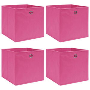 vidaXL Storage Boxes 4 pcs Pink 32x32x32 cm Fabric