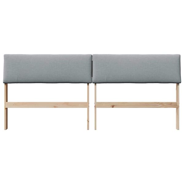 vidaXL Upholstered Headboard Light Grey 200 cm Solid Pine Wood