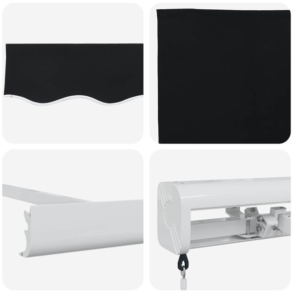 vidaXL Retractable Awning Black 350 x 250 cm Fabric and Metal