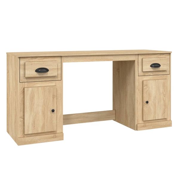 vidaXL Desk with Cabinet Sonoma Oak Engineered Wood
