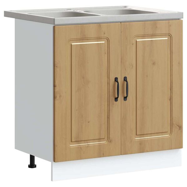 vidaXL Kitchen Cabinet with Door Kalmar Artisan Oak 80 x 46 x 81.5 cm