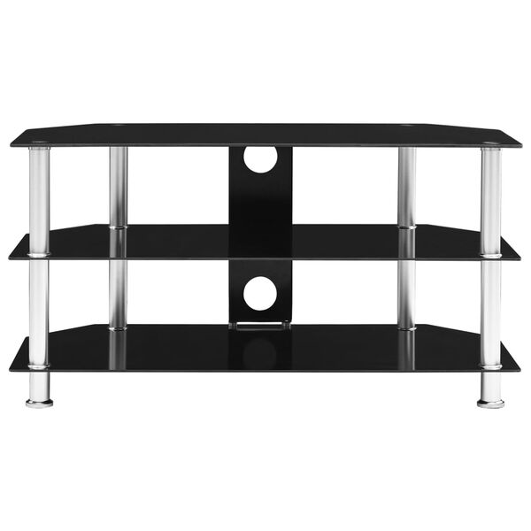 vidaXL TV Cabinet Black 96x46x50 cm Tempered Glass