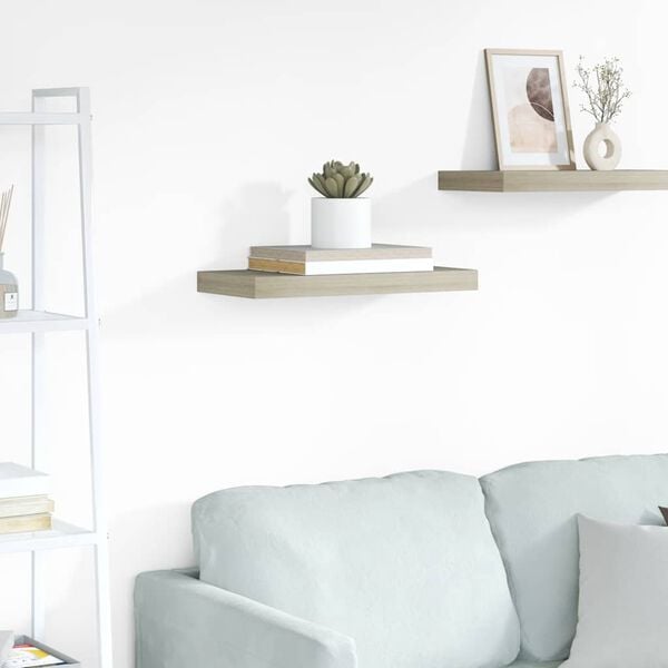 vidaXL Floating Wall Shelf Oak 50x23x3.8 cm MDF