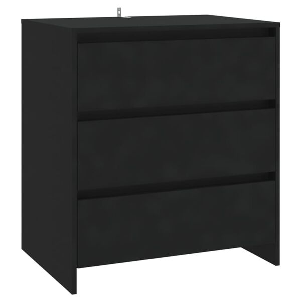 vidaXL 3 Piece Sideboard Black Engineered Wood