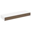 White MDF Floating Wall Display Shelf 1 Drawer Book/DVD Storage