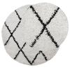 vidaXL Shaggy Rug PAMPLONA High Pile Modern Cream and Black &Oslash; 200 cm