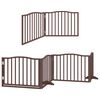 vidaXL Dog Gate with Door Foldable 8 Panels Brown 640 cm Poplar Wood