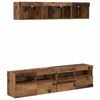vidaXL TV Wall Units with LED 5 pcs Old Wood Engineered Wood
