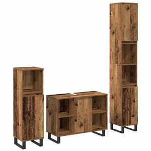 vidaXL Bathroom Furniture Set 3 pcs Brown Engineered Wood