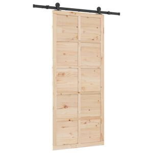 vidaXL Sliding Door 80 x 208 cm Solid Pine Wood Natural