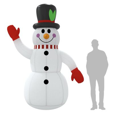 vidaXL Inflatable Snowman with LEDs 300 cm