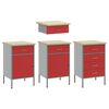 vidaXL Work Cabinet Set with Drawer with Storage Manual 10 pcs Red