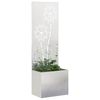 vidaXL Garden Privacy Screen Floral Sliver 50 x 140 cm Stainless steel