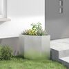 vidaXL Corner Planter Silver 45 x 45 x 50 cm Stainless steel