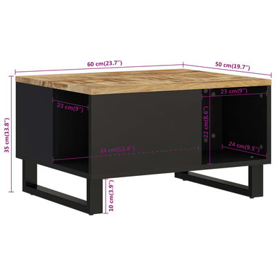 vidaXL Coffee Table 60x50x35 cm Solid Wood Mango