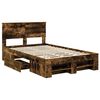 vidaXL Bed Frame Smoked Oak 120 x 200 cm Engineered Wood