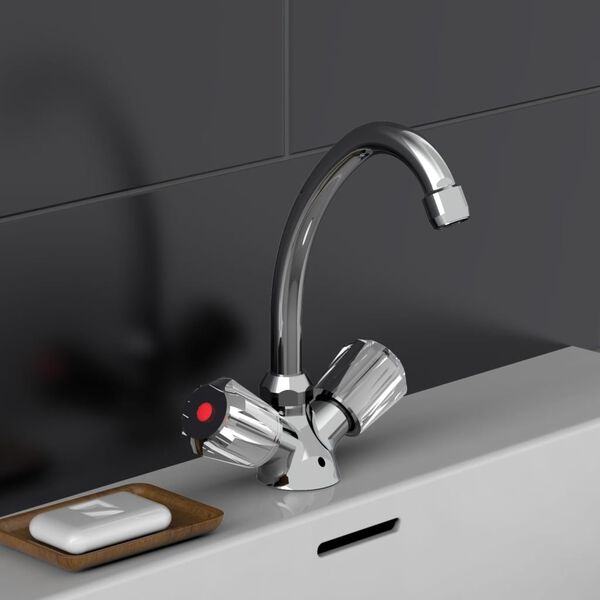 SCH&Uuml;TTE 2-Handle Basin Mixer SAVINO Chrome