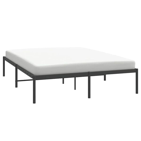 vidaXL Metal Bed Frame without Mattress Black 140x190cm