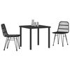 vidaXL Garden Dining Set 3 pcs Black Powder-Coated Steel