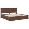 vidaXL Bed Frame with Drawer Brown Oak 200 x 200 cm Engineer Wood