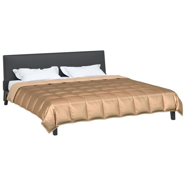 vidaXL Summer Duvet Gold 200 x 220 cm Satin and Microfiber