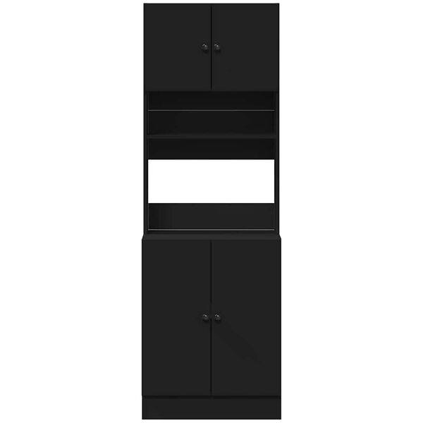 vidaXL Kitchen Cabinet Black 60x50x180 cm Engineered Wood