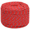 vidaXL Boat Rope Red 6 mm 50 m Polypropylene