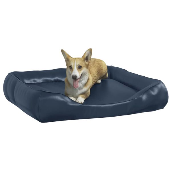 vidaXL Dog Bed Dark Blue 80x68x23 cm Faux Leather