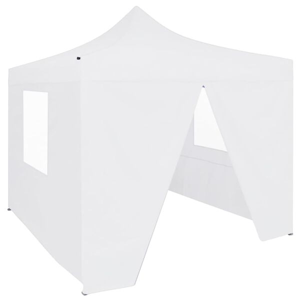 vidaXL Professional Folding Party Tent with 4 Sidewalls 3x3 m Steel White