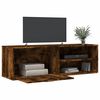 vidaXL TV Cabinet Smoked Oak 120x34x37 cm Engineered Wood
