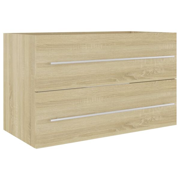 vidaXL Sink Cabinet Sonoma Oak 80x38.5x48 cm Engineered Wood