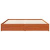 vidaXL Bed Frame with Drawer Wax Brown 180 x 200 cm Solid Pine Wood